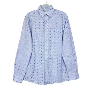 Dillard’s ROWM The Everyday Casual Button Down Shirt S Blue Long Sleeve Pocket